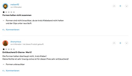 Bei den Usern melzen92 und Anonymous war die Gussform trotz Klebestreifen nicht dicht. 