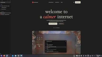 Zen instead of Firefox: I had to change my browser because the fox was acting up.