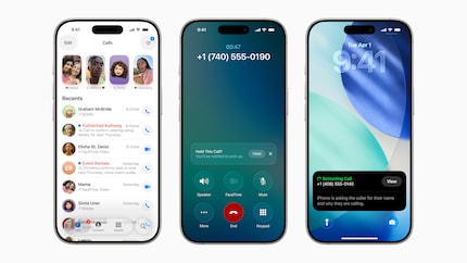 La nuova app telefonica (a sinistra), Hold Assist (al centro) e Call Screening (a destra).