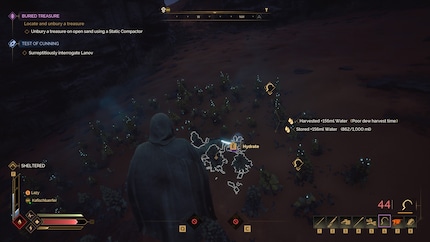 Mit dem passenden Werkzeug kann ich Wasser von Pflanzen einsammeln.