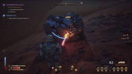 Das Werkzeug für den Erzabbau belegt einen der begrenzten Schnellauswahl-Slots.