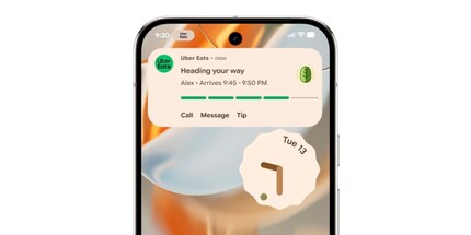 See when food arrives on the lock screen.