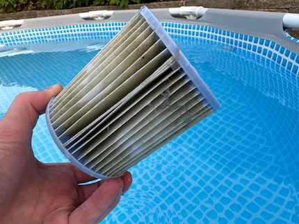 Non è un bel vedere: un filtro a cartuccia sporco.