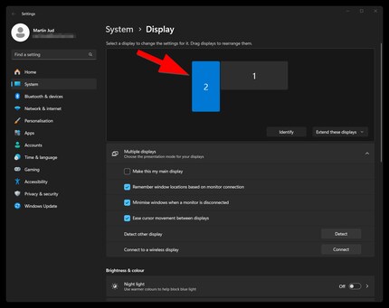 Scegli lo schermo. Puoi adattare la disposizione dello schermo anche qui.