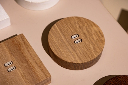 Kloss USB C+C Round, Eiche.