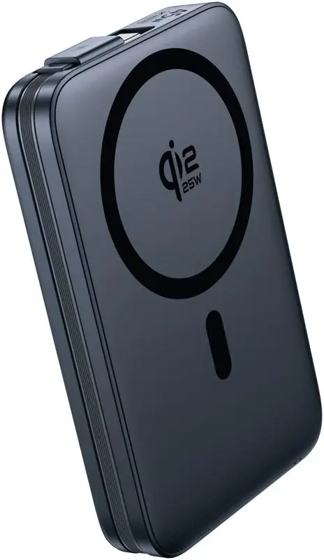 Een powerbank met Qi2 25W hoeft alleen bovenop de smartphone geplaatst te worden om hem op te laden.
