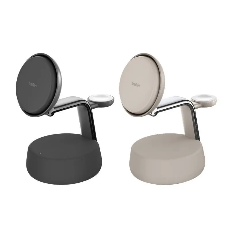 Deze oplader van Belkin kan drie apparaten tegelijk opladen.