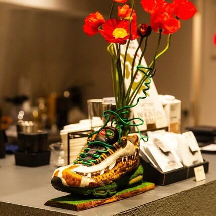 Once sporty Nike Air Max, now decorative installation.