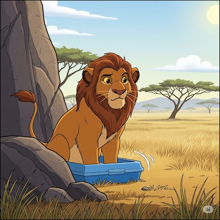 Même Simba doit faire ses besoins.