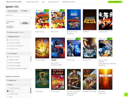 You can filter the Game Pass selection by classics, but you’re limited to 15 titles.