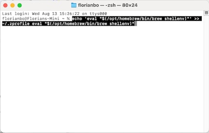 This is how your terminal finds the Homebrew program.