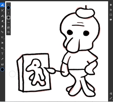 Disegno uno schizzo e viene bene: linee ampie e livelli di pressione precisi.
