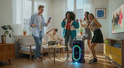 Gli altoparlanti offrono molte connessioni, batterie stabili e LED.