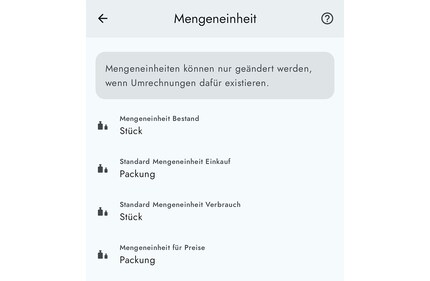In «Grocy» kann ich für jedes Produkt mehrere Einheiten anlegen.