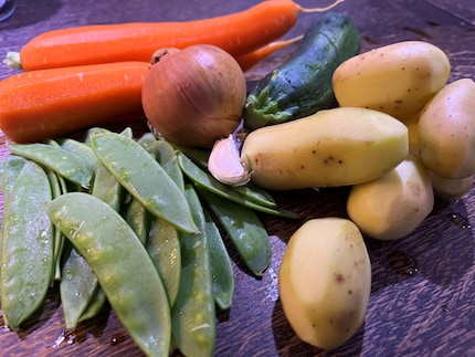 As far as I'm concerned, these are the basics for a delicious meal. Unfortunately, the guide doesn't tell me how to sell it to my son.