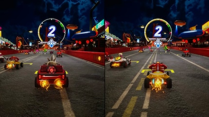 «Sonic Racing: Crossworlds» si presenta bene anche in modalità split-screen.