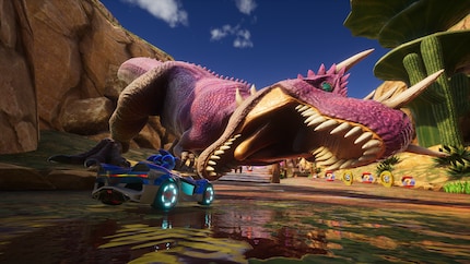 Grazie a oggetti, anelli e sorprese selvagge come un esuberante T-Rex, le cose si fanno davvero movimentate sui circuiti.