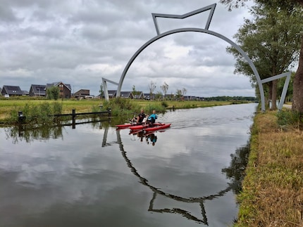 C'est ce que nous apprécions tout particulièrement : passer par l'arche d'arrivée de l'Elstedentocht.