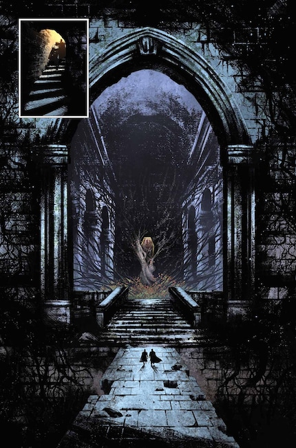 Die Innenillustrationen von Maan House wirken kantig, düster und sind stark von Kontrasten geprägt.