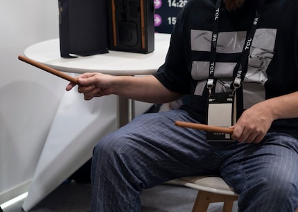 No magic wands, but a whole drum kit in two drumsticks.