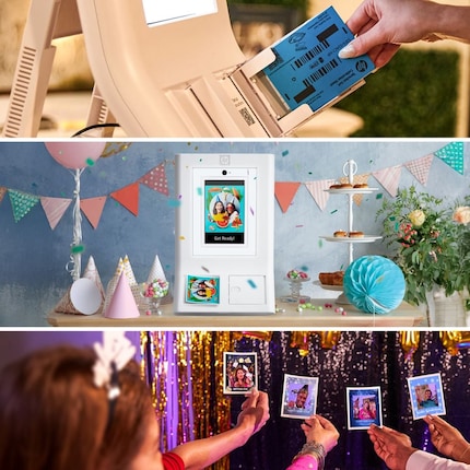 Der Sprocket Photobooth von HP druckt Sofortbilder im 3×4-Format.