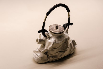 Shozo Michikawa: Kohiki, 2024, stoneware and leather.