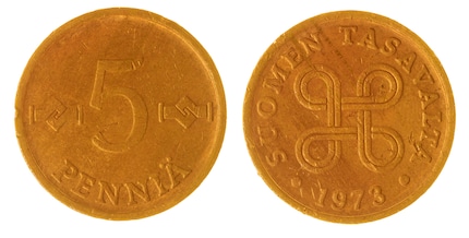 Finnische Münze von 1973.