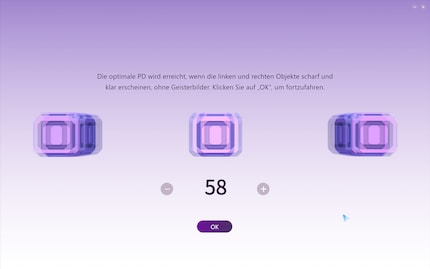 Der optimale Wert für meine Pupillendistanz.