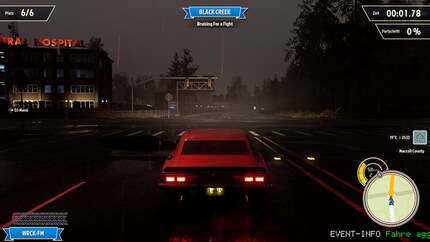 Ein Regenrennen bei Nacht: Stimmung und Fahrgefühl zählen mehr als Details.