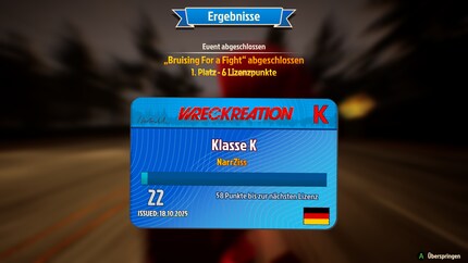 Nach jedem Event vergibt «Wreckreation» Lizenzpunkte – ganz ohne klassische Karriere.