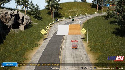 Im Live-Baumodus lassen sich Rampen direkt auf der Straße platzieren. Ohne Pause, mitten im Spiel.