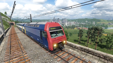 Der Doppelstock-Pendelzug fährt in der Realität in der Zürcher Region.