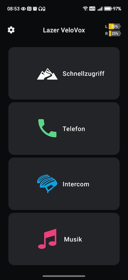 Über die Cardo Connect App lässt sich VeloVox steuern ...