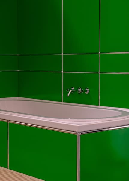 It included a bathroom fully equipped with USM Haller ...