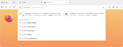De resultaten worden direct in de balk weergegeven - anoniem.