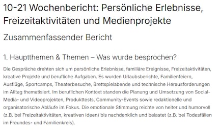 Die Zusammenfassung des fehlerhaften Transkripts ist hingegen fehlerfrei.