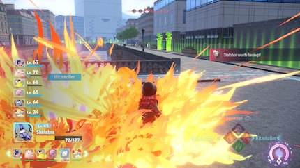Mein Lieblingstrick, wenn’s schnell gehen soll: Mein Skelabra mit Hitzekoller in den gegnerischen Pokémon explodieren lassen. Und schwupps, sie sind mit einer Attacke besiegt.