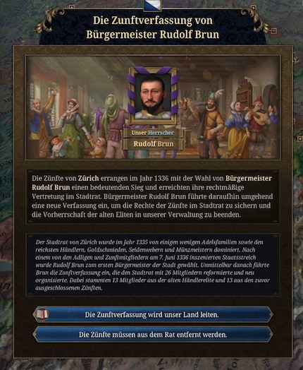 Historische Ereignisse gibt es sogar für Kleinststaaten wie Zürich