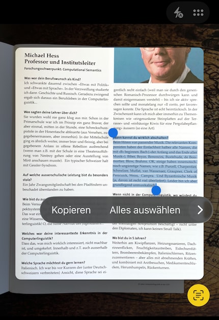 Selecteer en kopieer tekst op de iPhone.