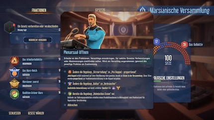 Mit der Marsianischen Versammlung geht es mit der Politik erst richtig los.