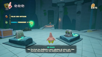 Um weiterzukommen, muss ich drei Totems finden und sie hier platzieren.