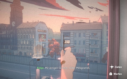 Per Papierflieger tausche ich Nachrichten über die Mauer aus.