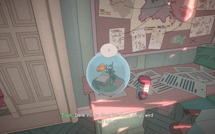 Goldfisch Erich sorgt mit seinen Aussagen für Auflockerung.