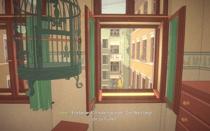 Der Kanarienvogel auf der Fensterbank fliegt bald los in die Freiheit. Auch Josef will seine Freiheit bewahren.