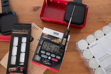 Ich will messen, wie schnell die verschiedenen Teelichter 100 Milliliter Wasser erwärmen.