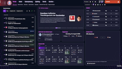 Der neue Portal-Screen von «FM26»: viele Panels, wenig Übersicht.