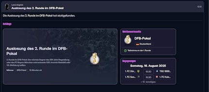 «FM26» streicht selbst etablierte Serientraditionen wie Pokalauslosungen. Übrig bleibt ein blutleerer Hinweis im Nachrichtenposteingang.