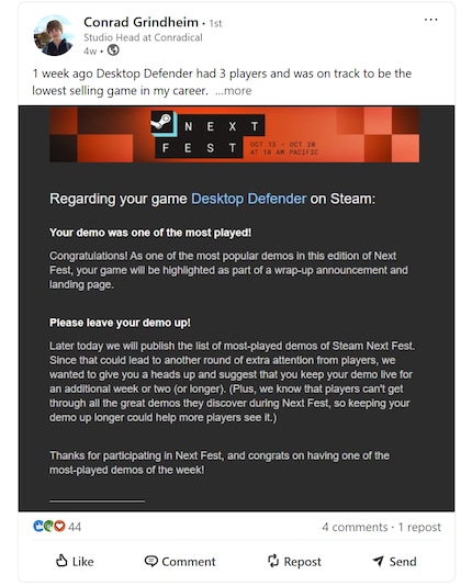 Eine E-Mail von Valve erhält man nicht alle Tage.