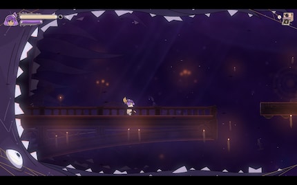 Meine neu gelernten Fähigkeiten muss ich immer gleich im Ernstfall einsetzen – wie hier auf der Flucht vor einem Boss.