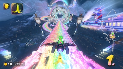 La nuova «Rainbow Road» si è subito guadagnata un posto nella mia top ten di tutti i tracciati di «Mario Kart».